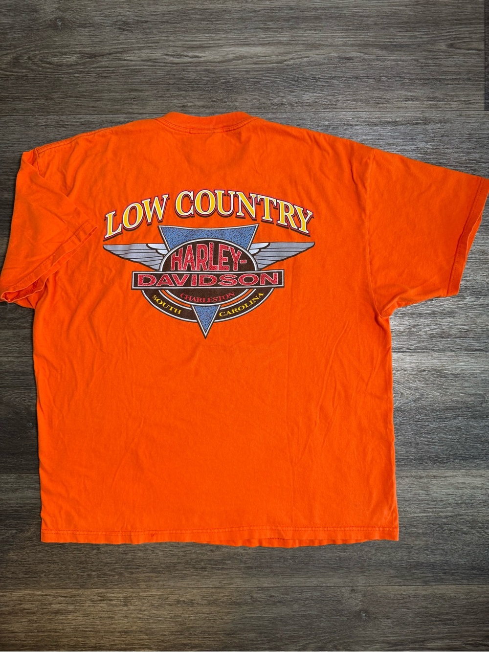 Harley-Davidson Orange 'Low Country' Logo Short Sleeve Tee